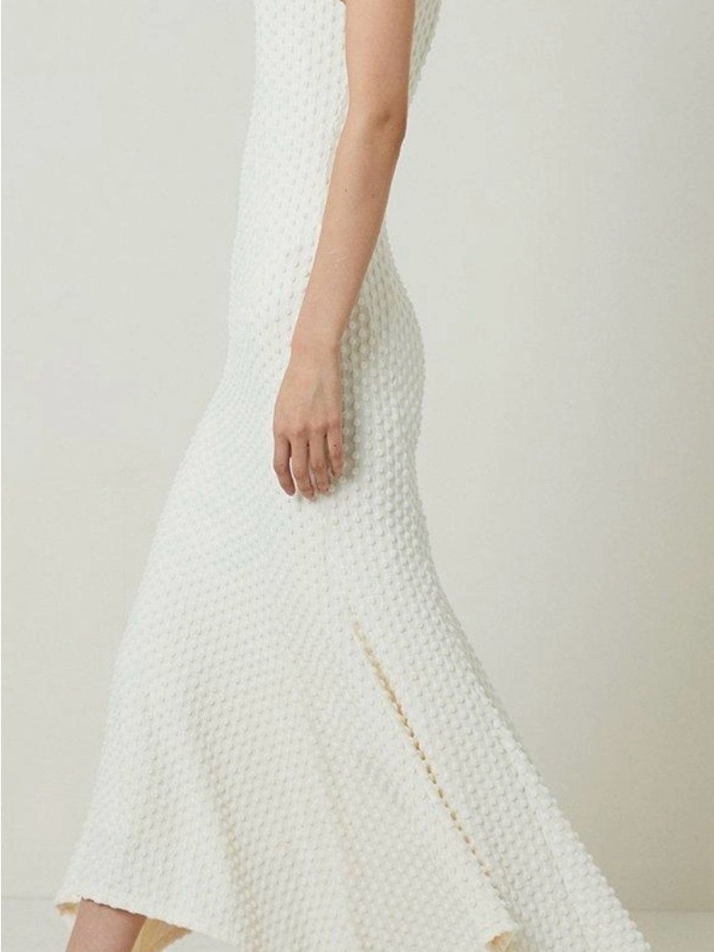 Karen Millen Cream Textured Maxi Dress
